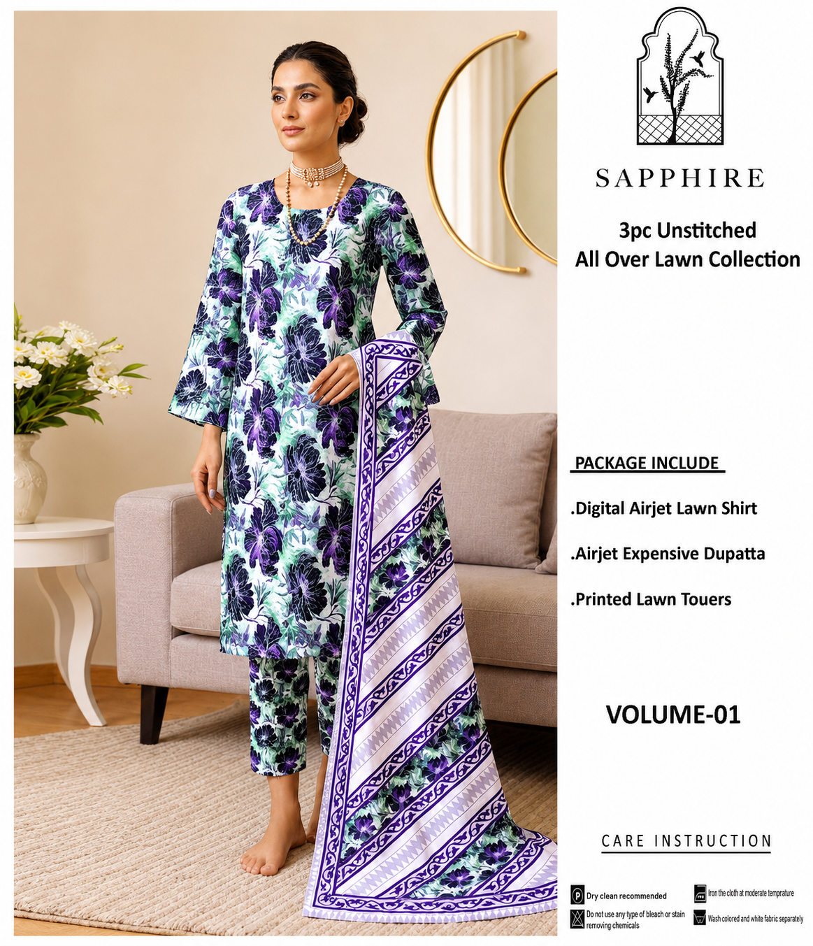 SAPPHIRE LAWN COLLECTION CRYSTALISH