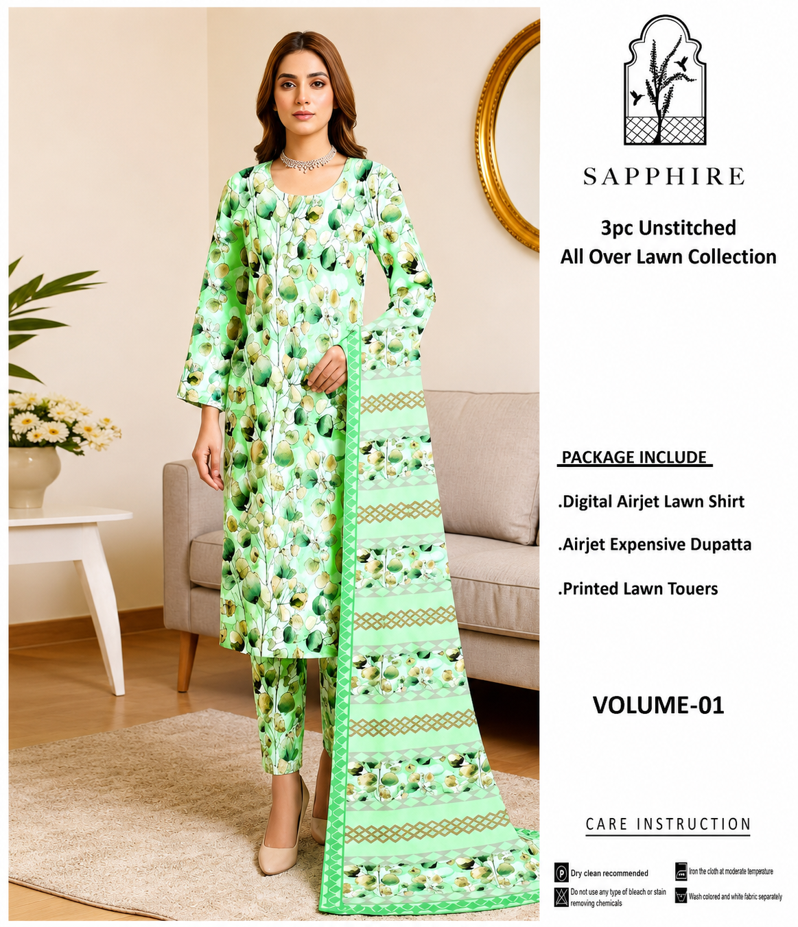 SAPPHIRE LAWN COLLECTION GREEN